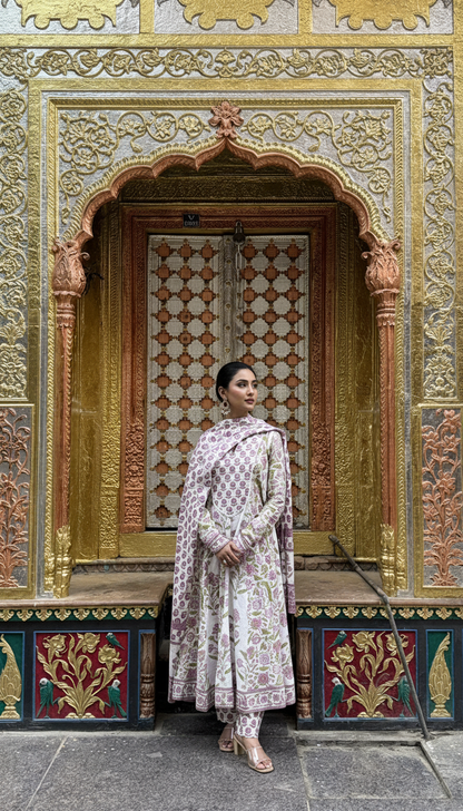 Bagh-e-Bahar Suit Set with Mulmul Dupatta