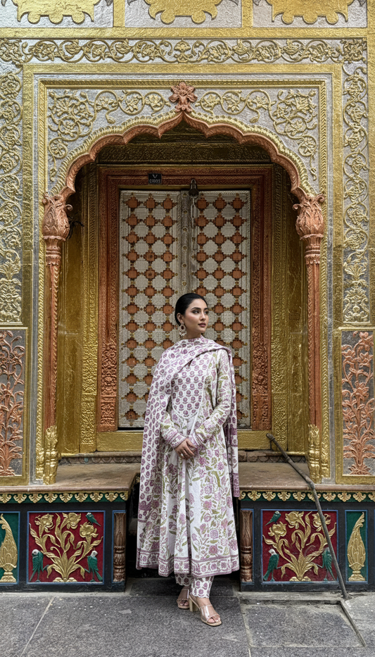 Bagh-e-Bahar Suit Set with Mulmul Dupatta